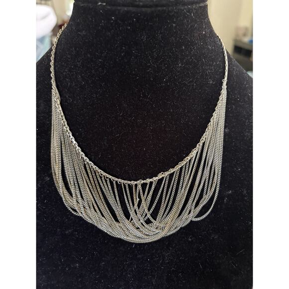 Unbranded Jewelry - Vintage Sterling Silver .925 Multi Strand Waterfall Necklace 226